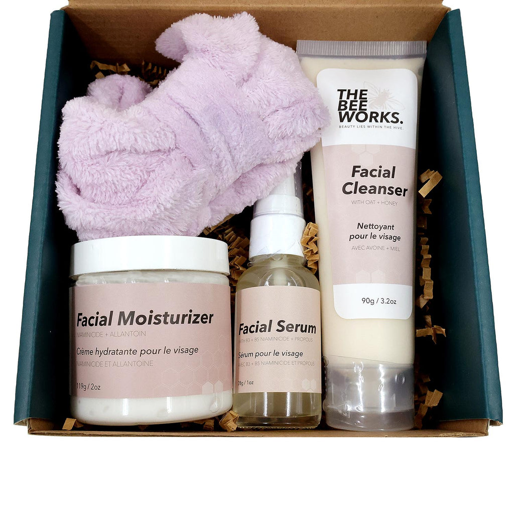 The Bee Works Skin Care Essentials Gift Box. Top View.